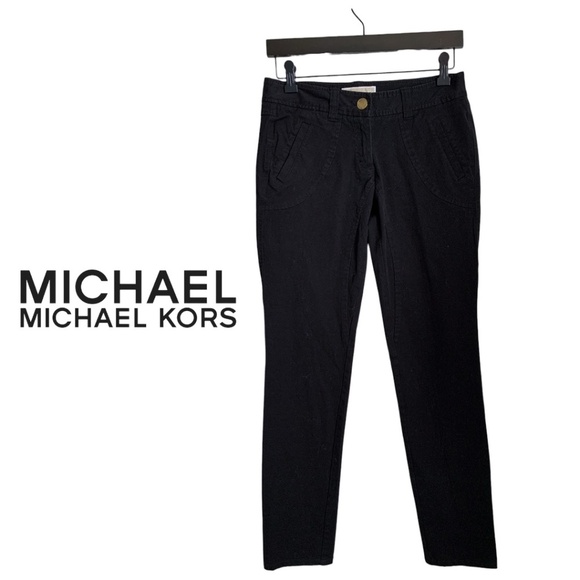 MICHAEL Michael Kors Women's Black Pants Size 2 Cotton Spandex Blend - Picture 1 of 7
